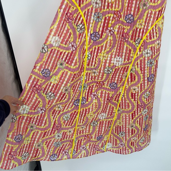 Celia B Nammu Floral Sheer Structured Chiffon Puff Sleeve Midi Dress S SAMPLE - Picture 4 of 6